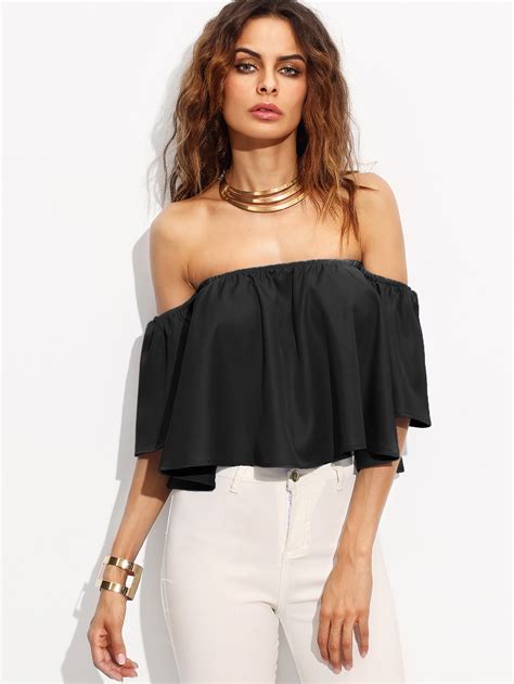 cropped off shoulder top